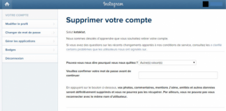 supprimer un compte Instagram